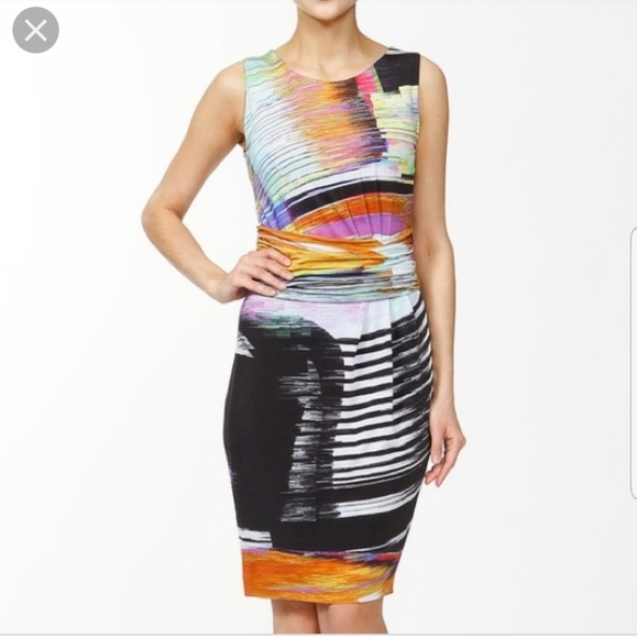 Escada Dresses & Skirts - ESCADA Dress Size 6 Brushstroke Slinky Fitted